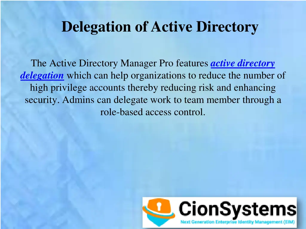 delegation of active directory
