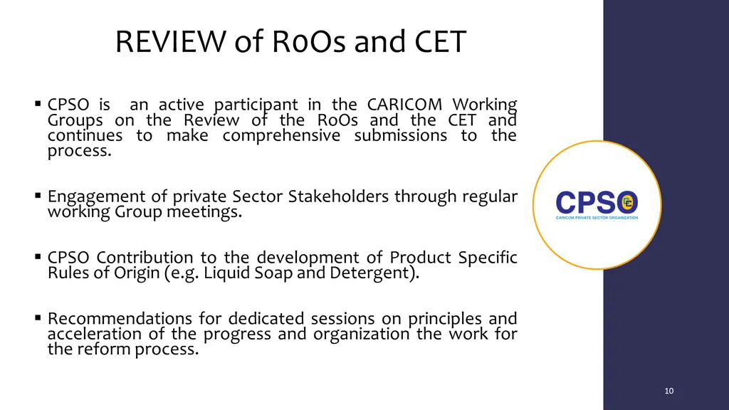 review of r0os and cet