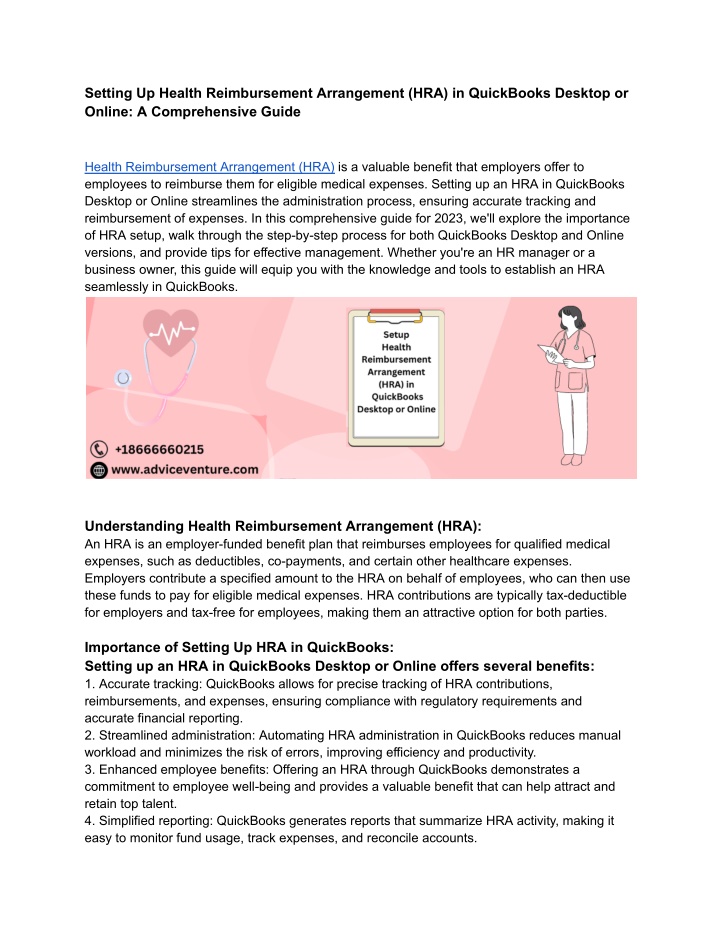 setting up health reimbursement arrangement