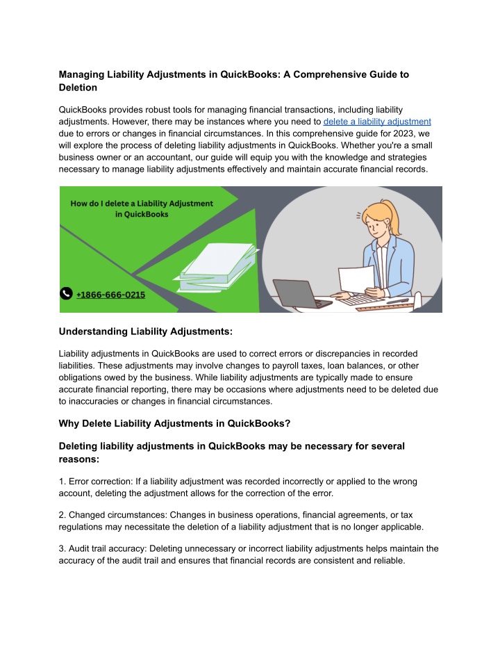 managing liability adjustments in quickbooks