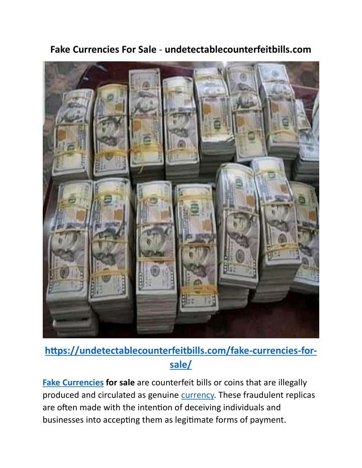 fake currencies for sale