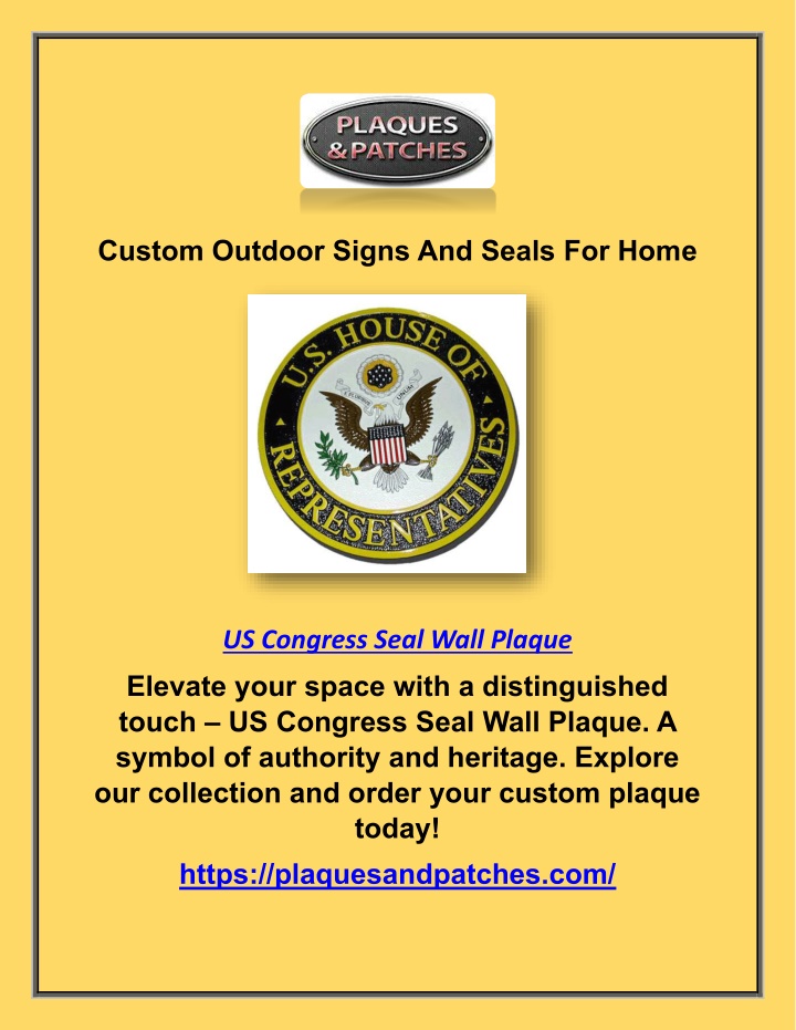 custom outdoor signs and seals for home
