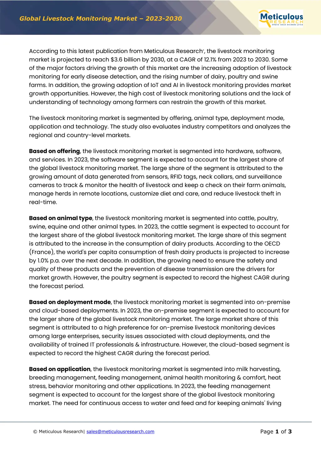 global livestock monitoring market 2023 2030