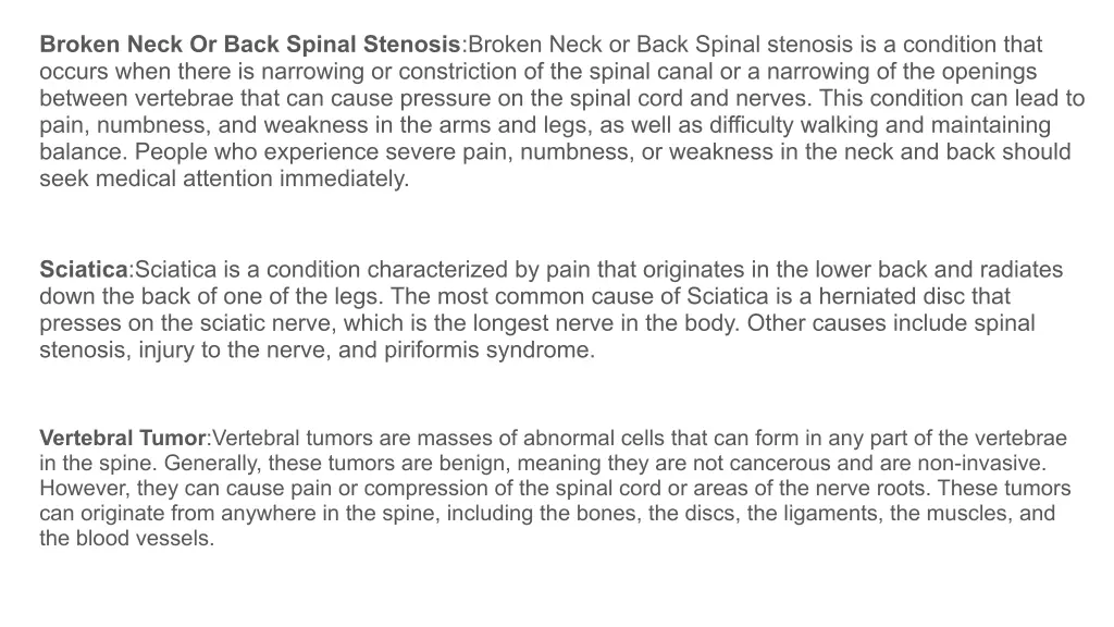 broken neck or back spinal stenosis broken neck