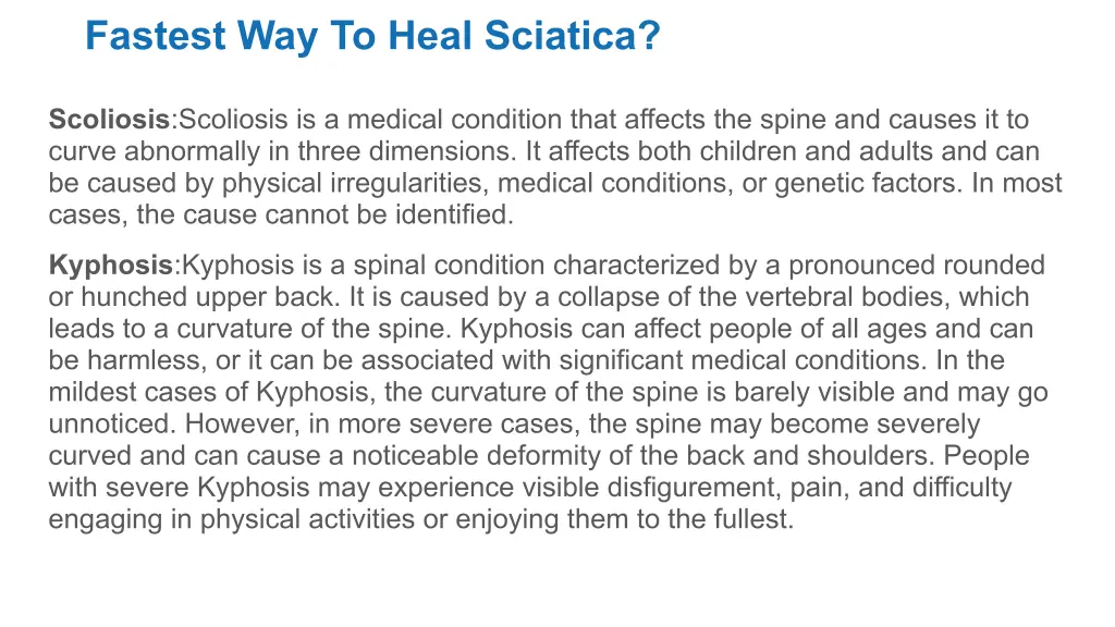 fastest way to heal sciatica