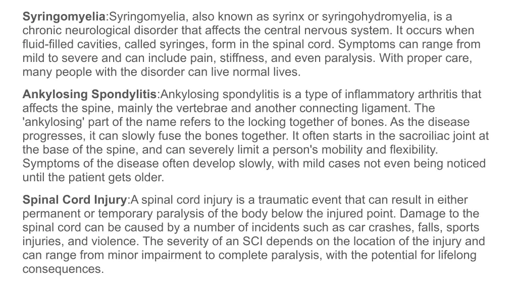 syringomyelia syringomyelia also known as syrinx