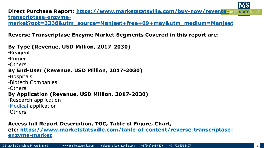direct purchase report https www marketstatsville