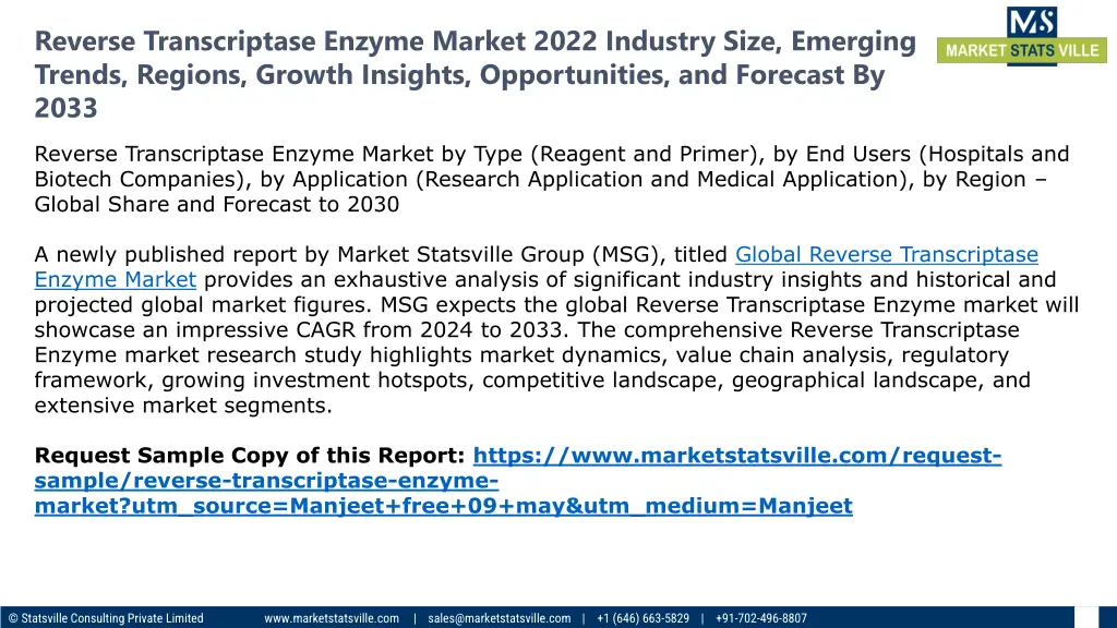 reverse transcriptase enzyme market 2022 industry