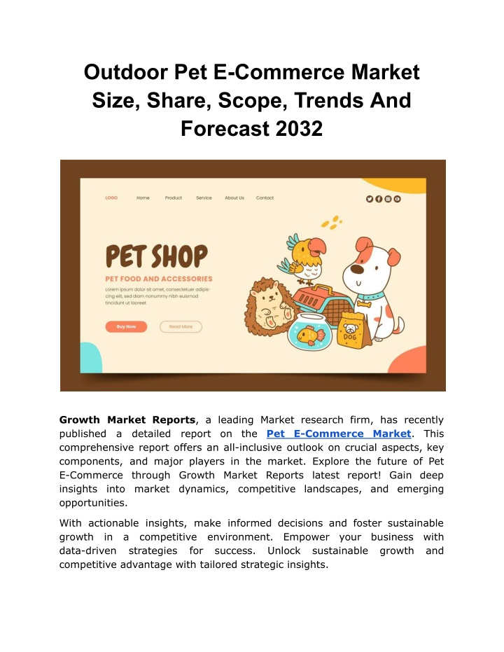 outdoor pet e commerce market size share scope