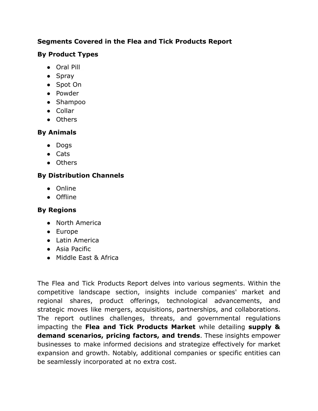 segments covered in the flea and tick products