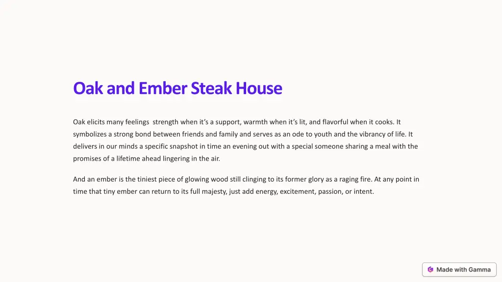 oak and ember steak house