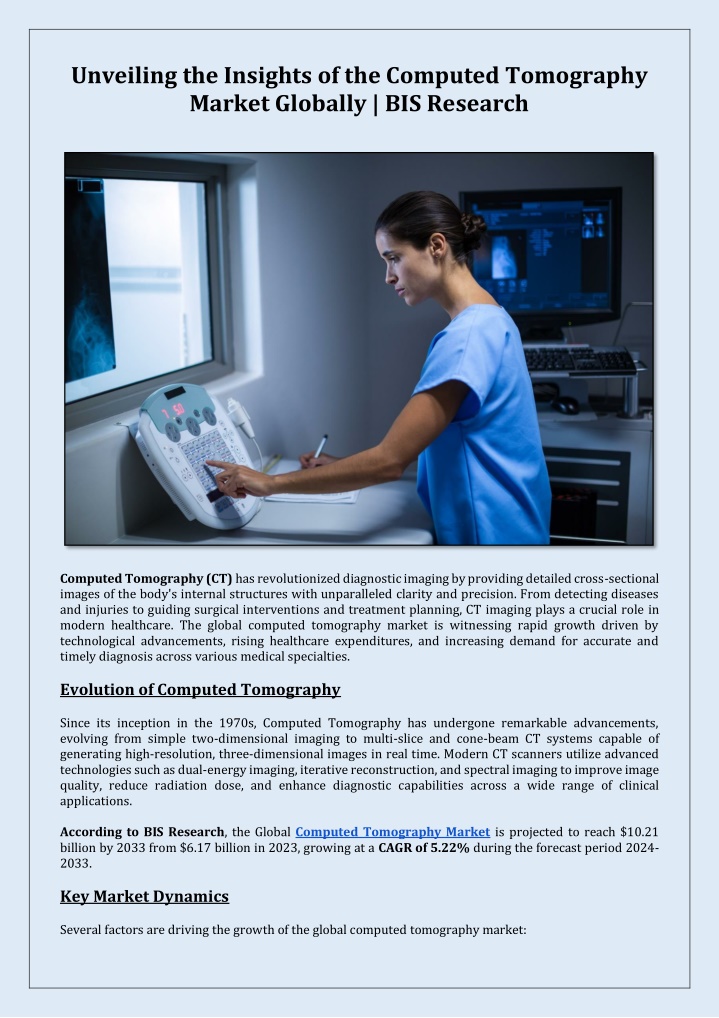 unveiling the insights of the computed tomography