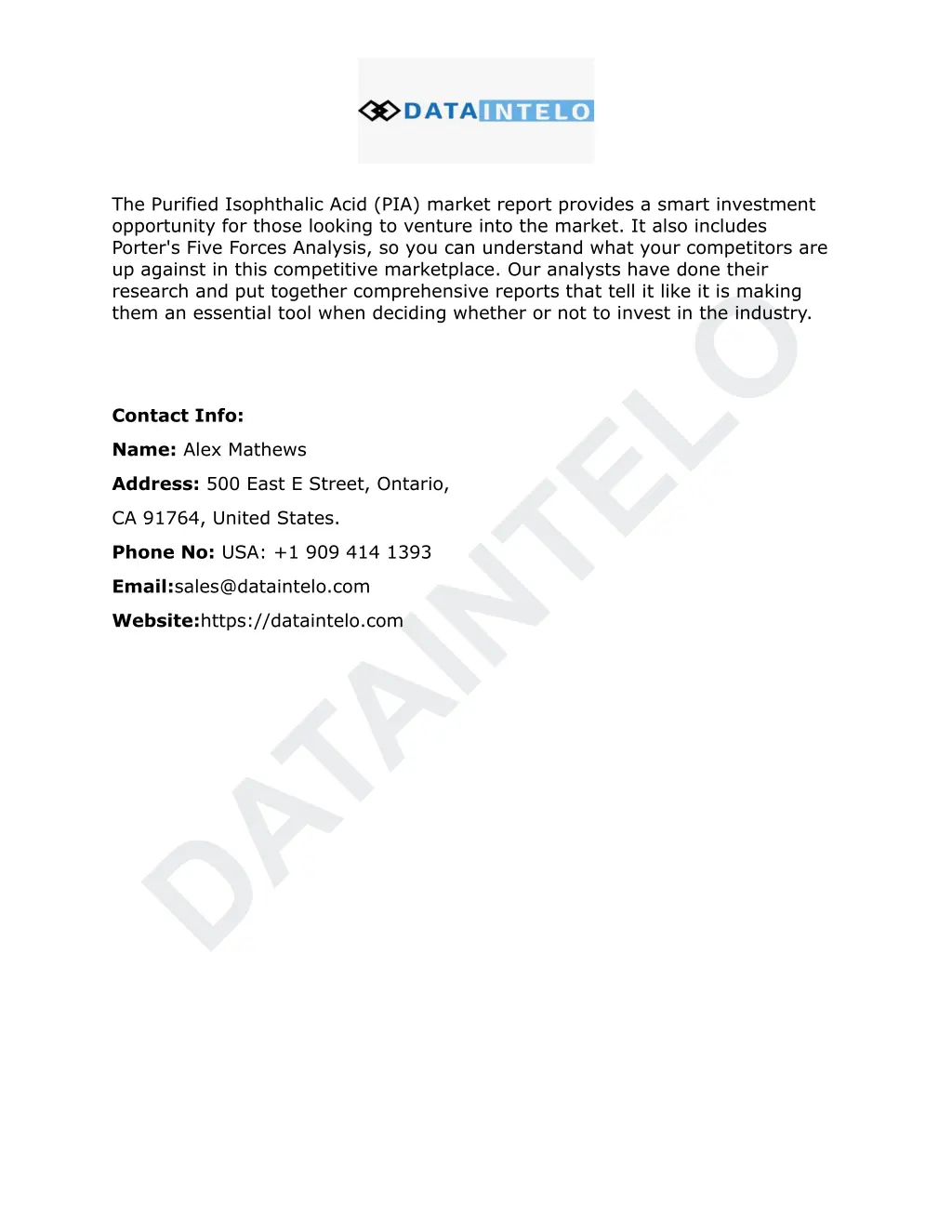 the purified isophthalic acid pia market report