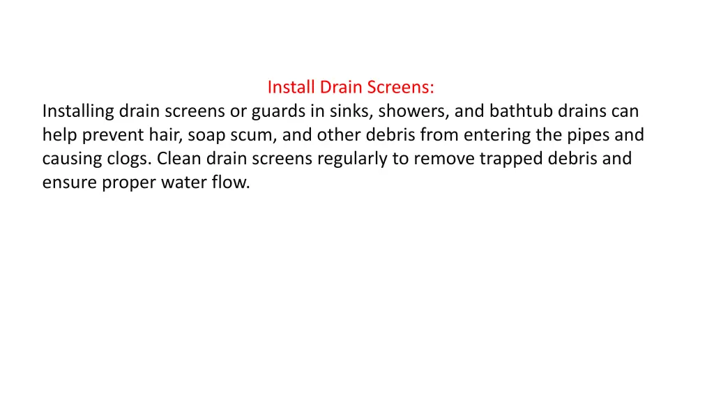 install drain screens