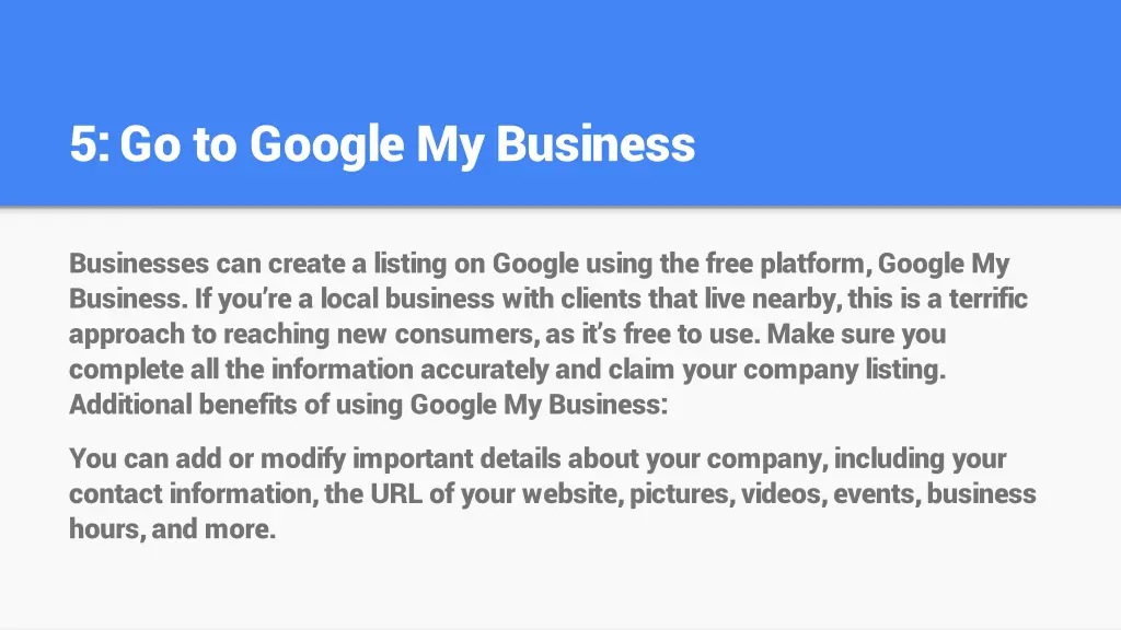 5 go to google my business
