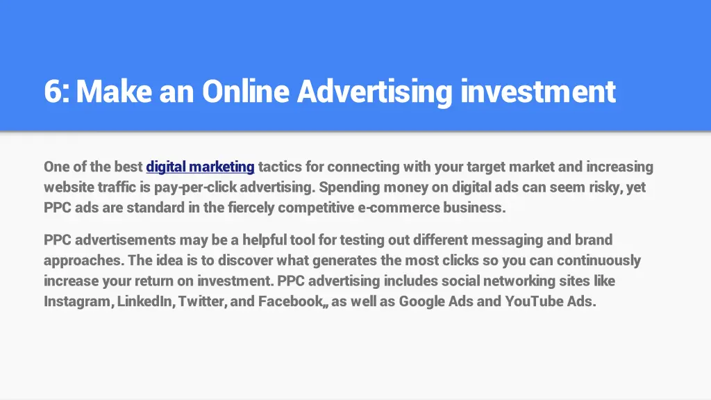 6 make an online advertising investment