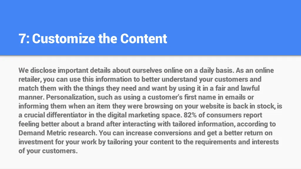 7 customize the content