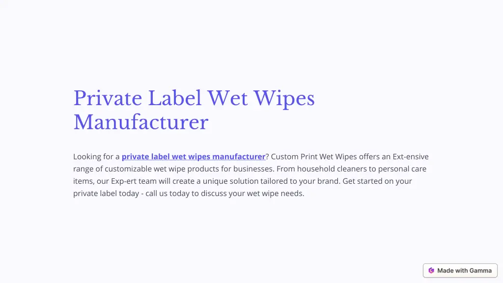 private label wet wipes manufacturer 1