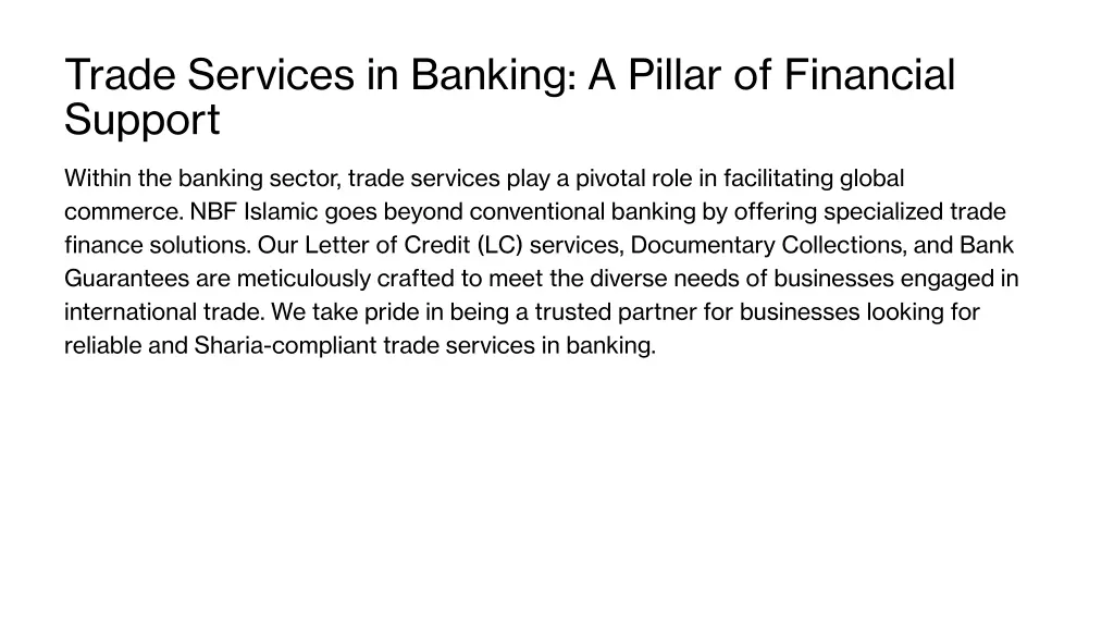 trade services in banking a pillar of financial