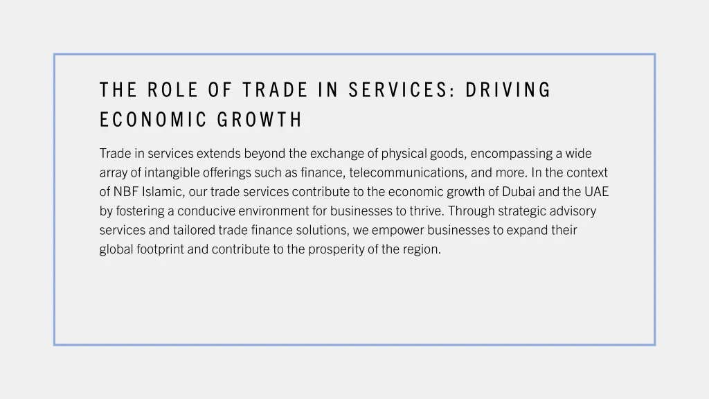 the role of trade in services driving economic