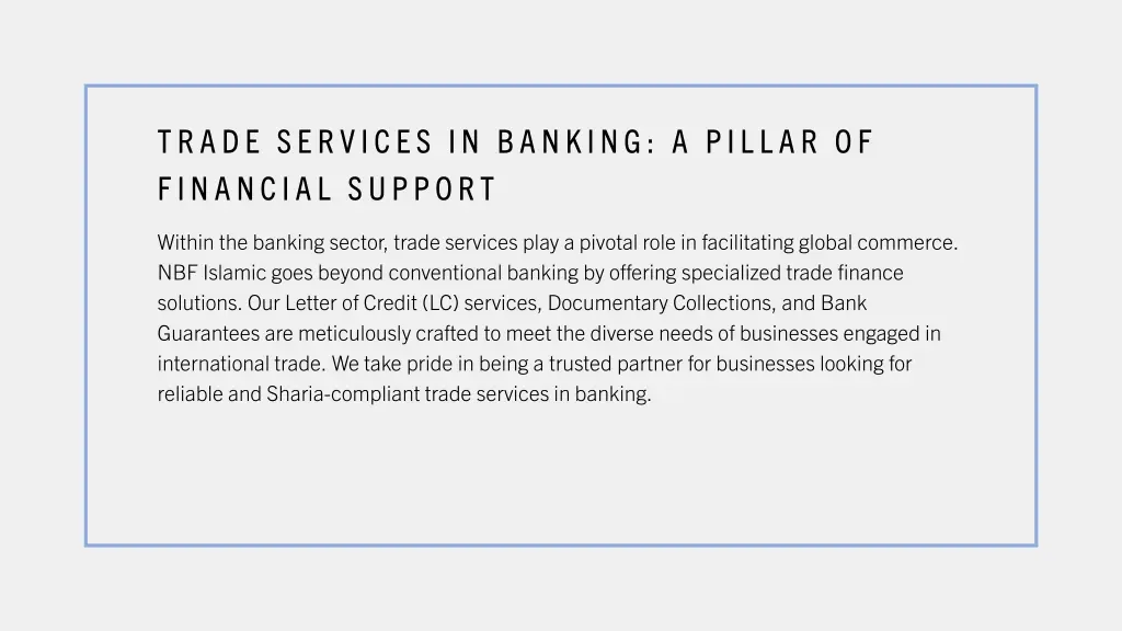 trade services in banking a pillar of financial