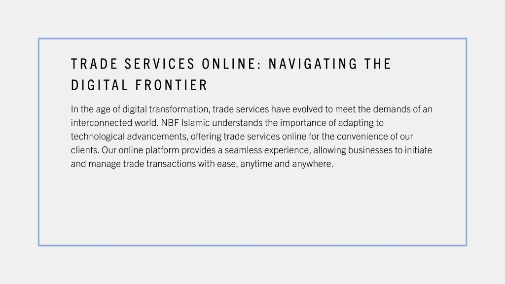 trade services online navigating the digital