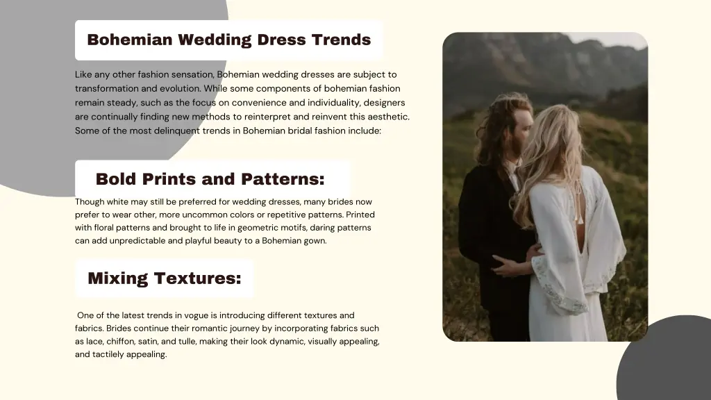 bohemian wedding dress trends