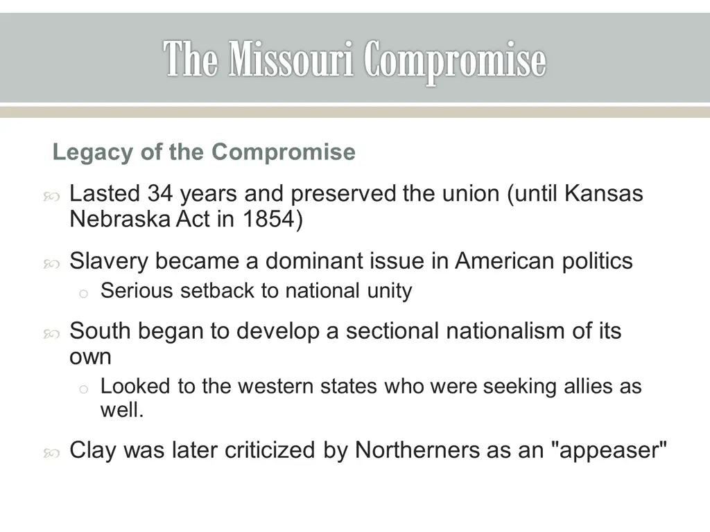 the missouri compromise