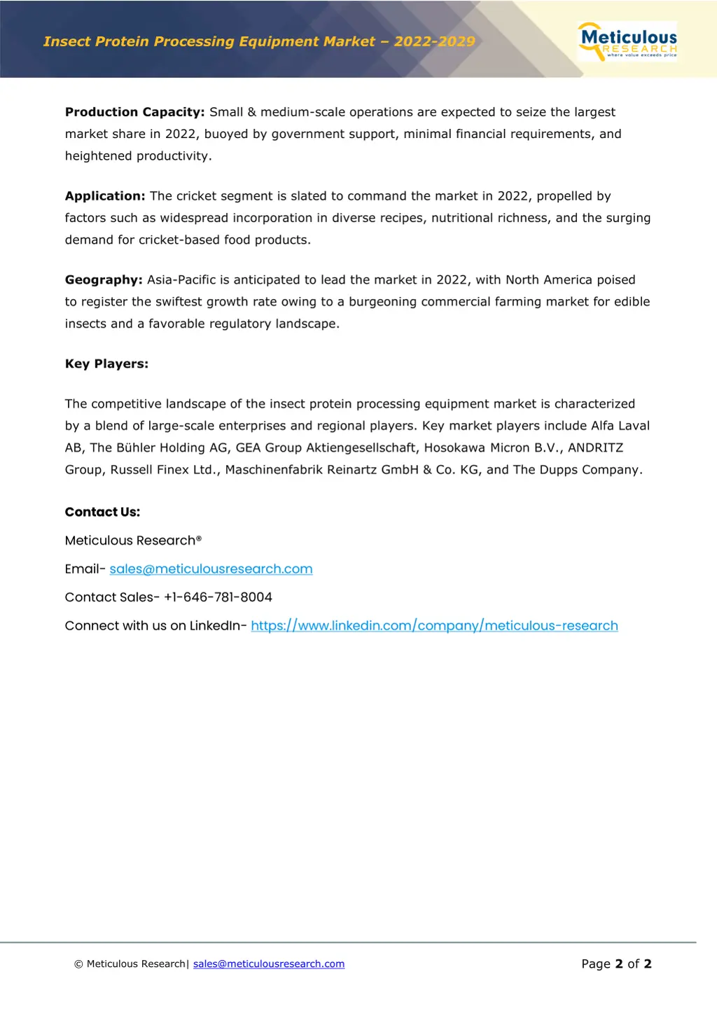 insect protein processing equipment market 2022 1