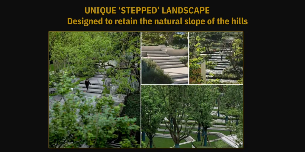 unique stepped landscape designed to retain