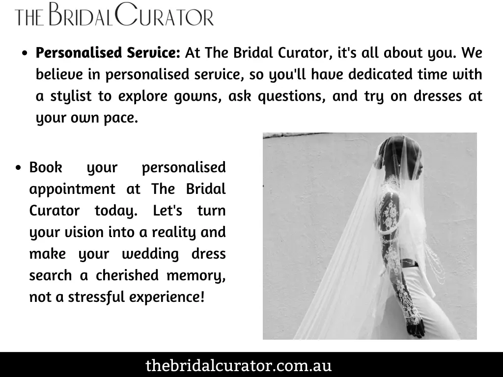 personalised service at the bridal curator