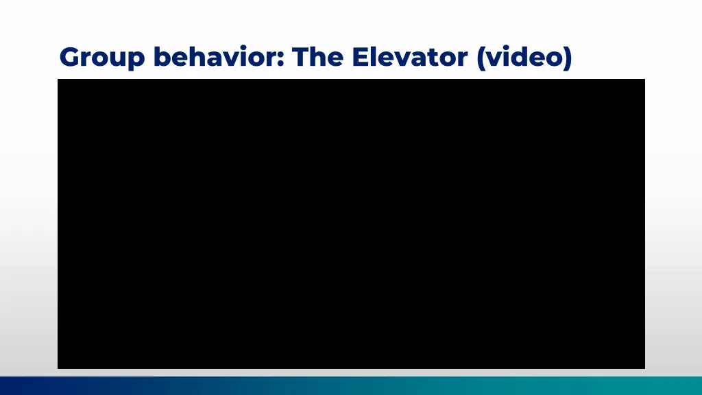 group behavior the elevator video