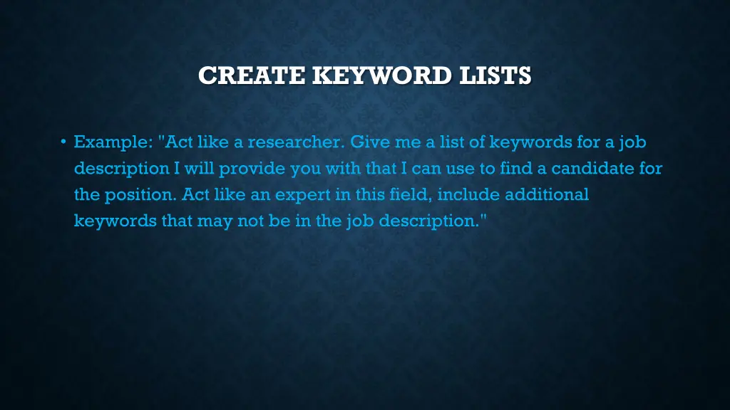 create keyword lists