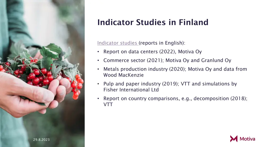 indicator studies in finland