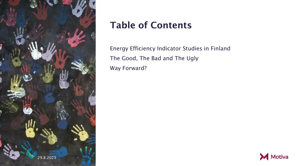 table of contents