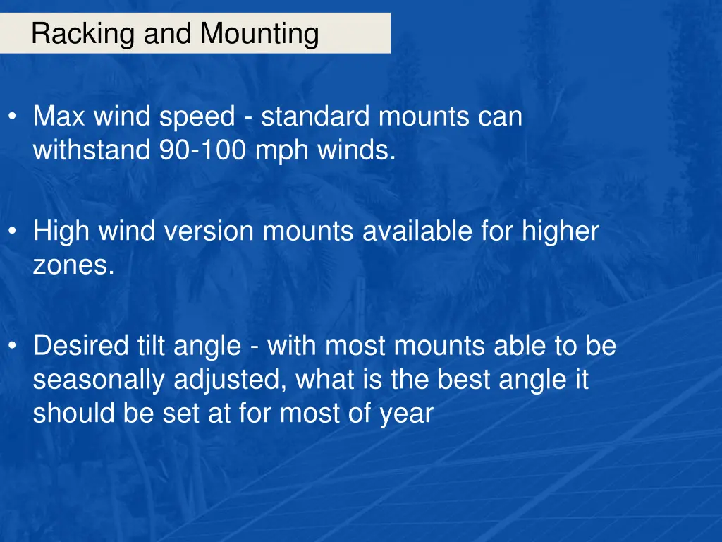 racking and mounting 14