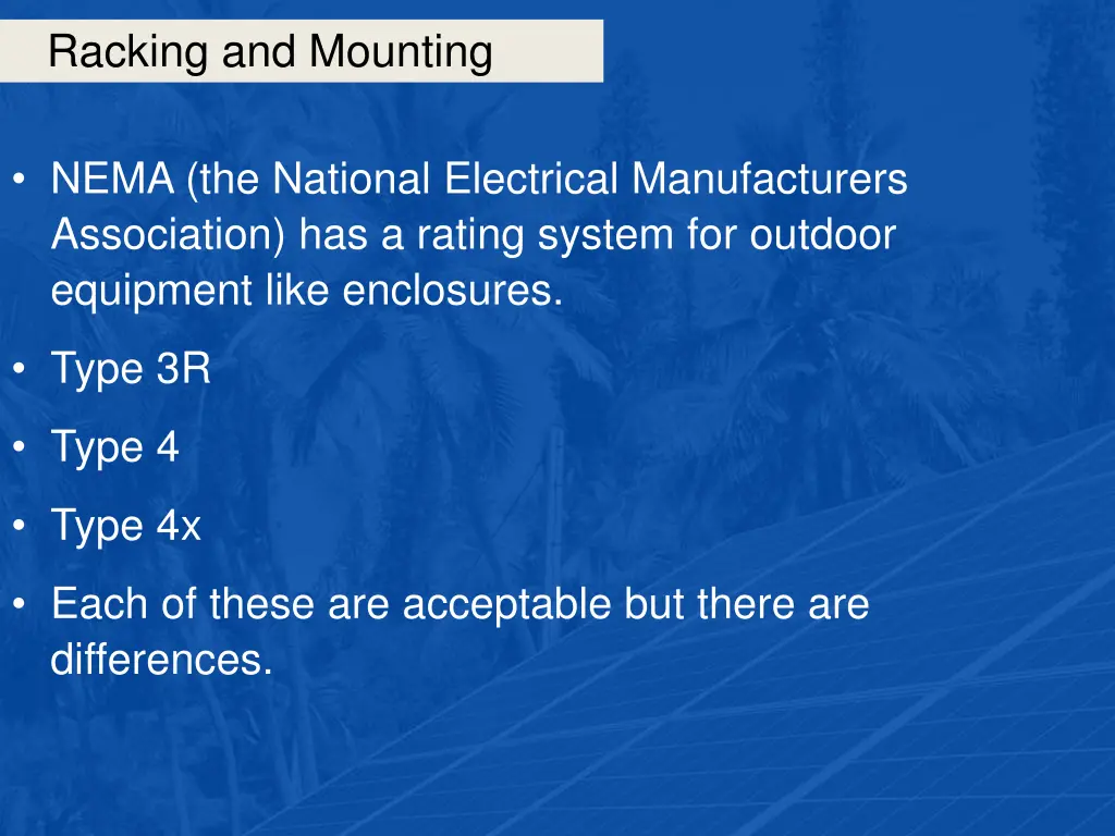 racking and mounting 33