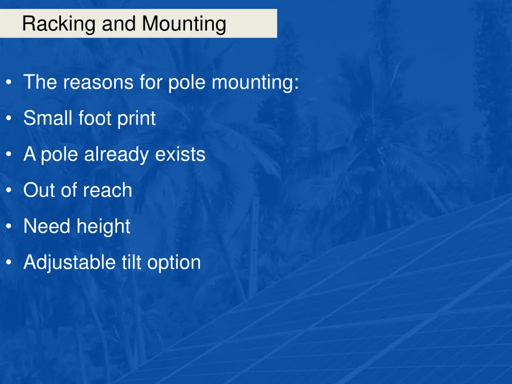 racking and mounting 7