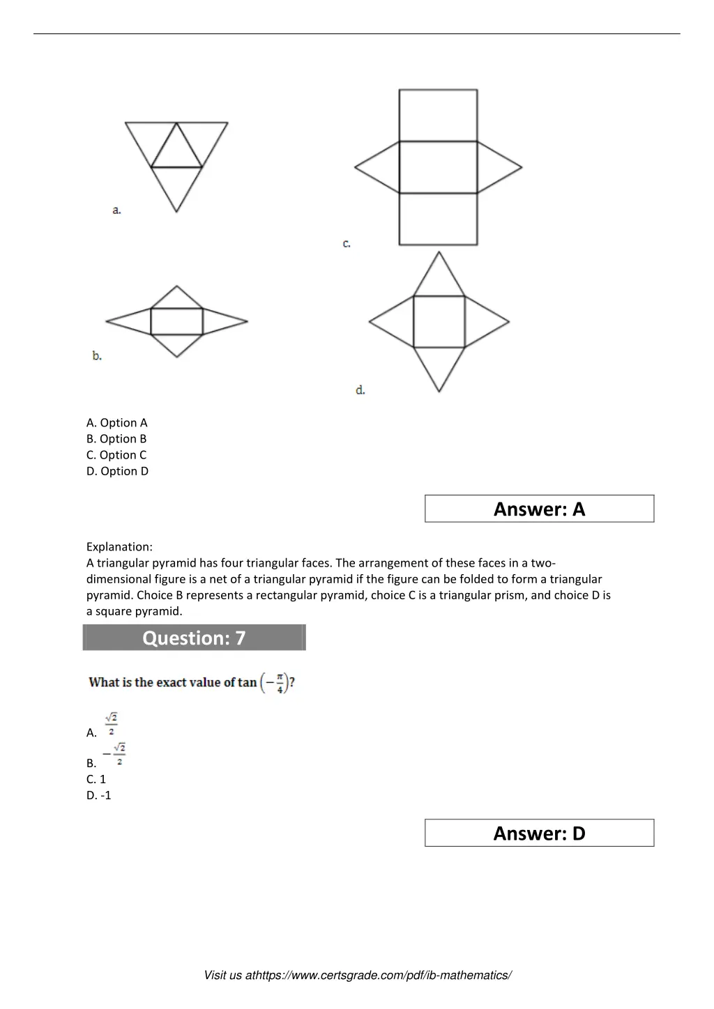 a option a b option b c option c d option d