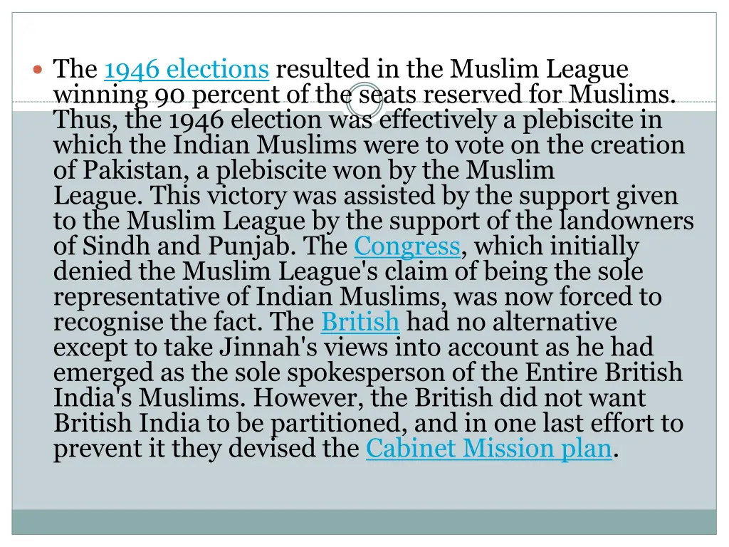 the 1946 elections resulted in the muslim league