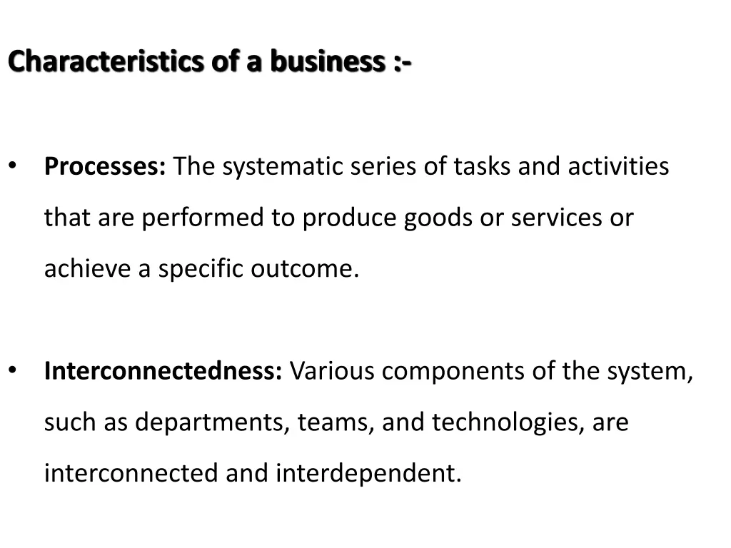 characteristics of a business
