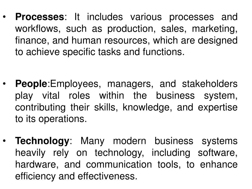 processes it includes various processes