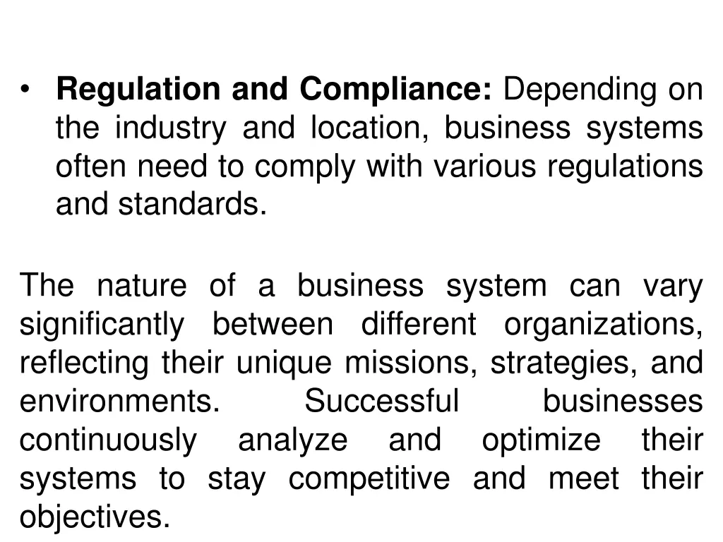 regulation and compliance depending