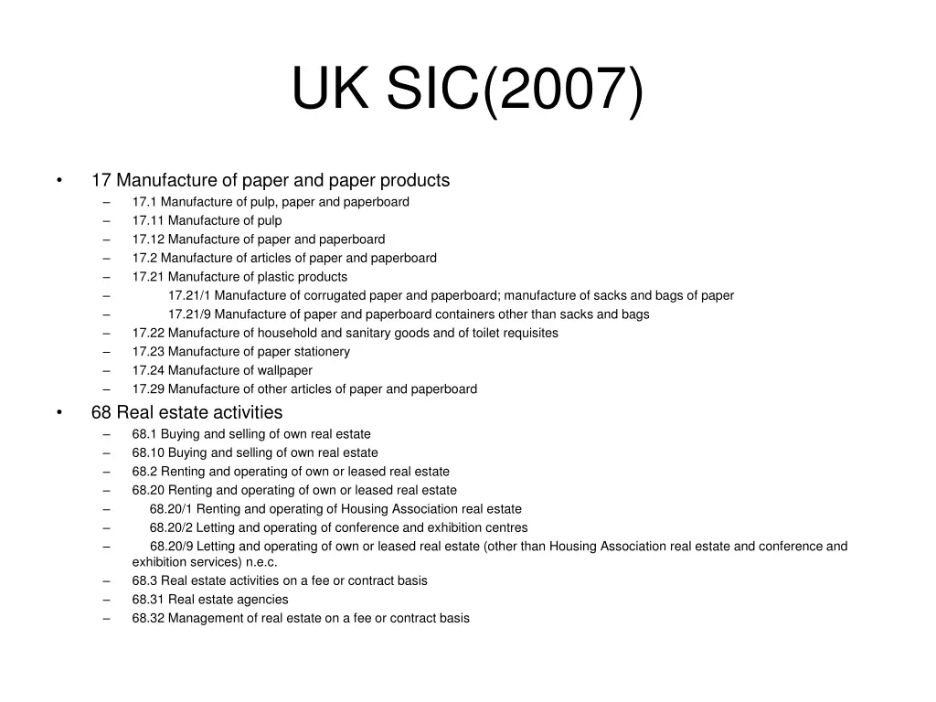 uk sic 2007 1