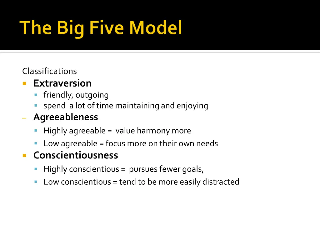 classifications extraversion friendly outgoing