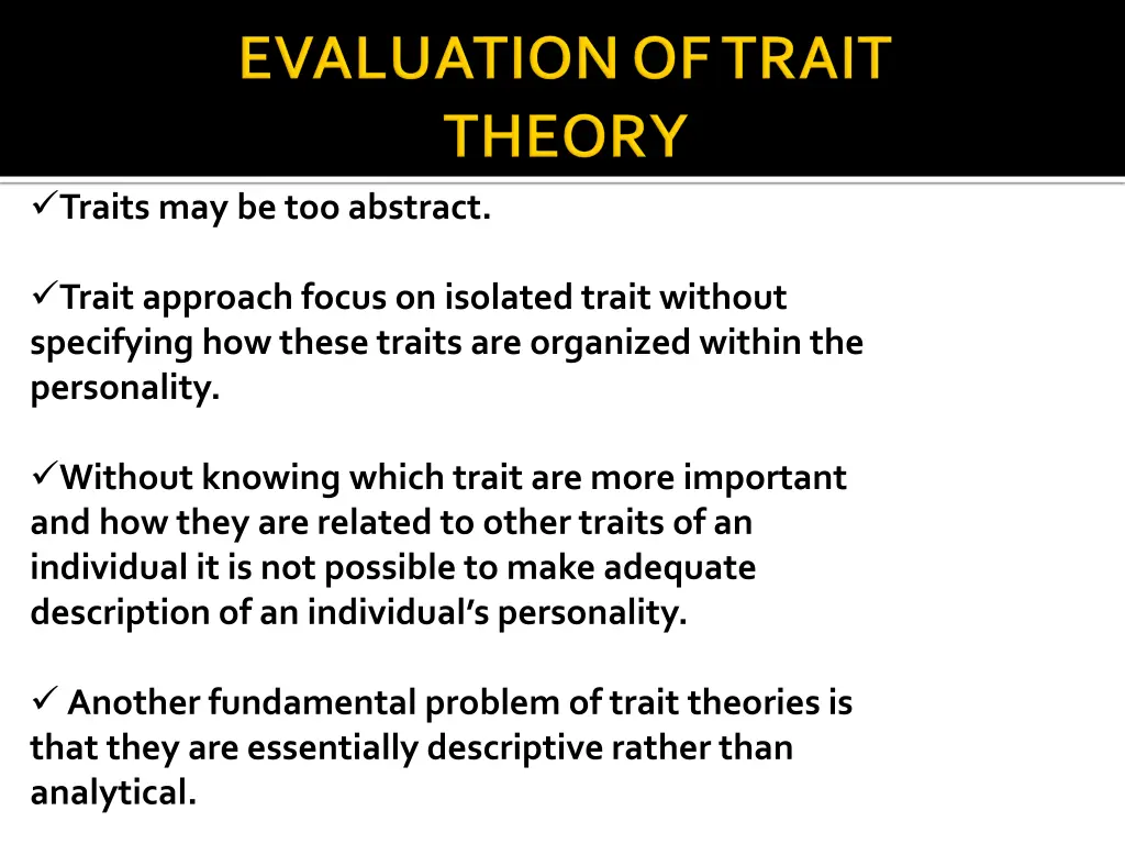 traits may be too abstract