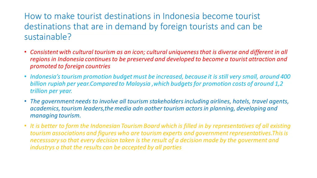 how to make tourist destinations in indonesia