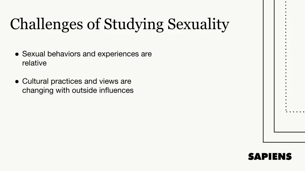 challenges of studying sexuality