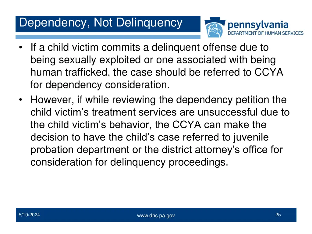 dependency not delinquency