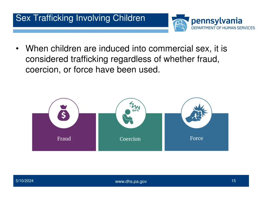 sex trafficking involving children